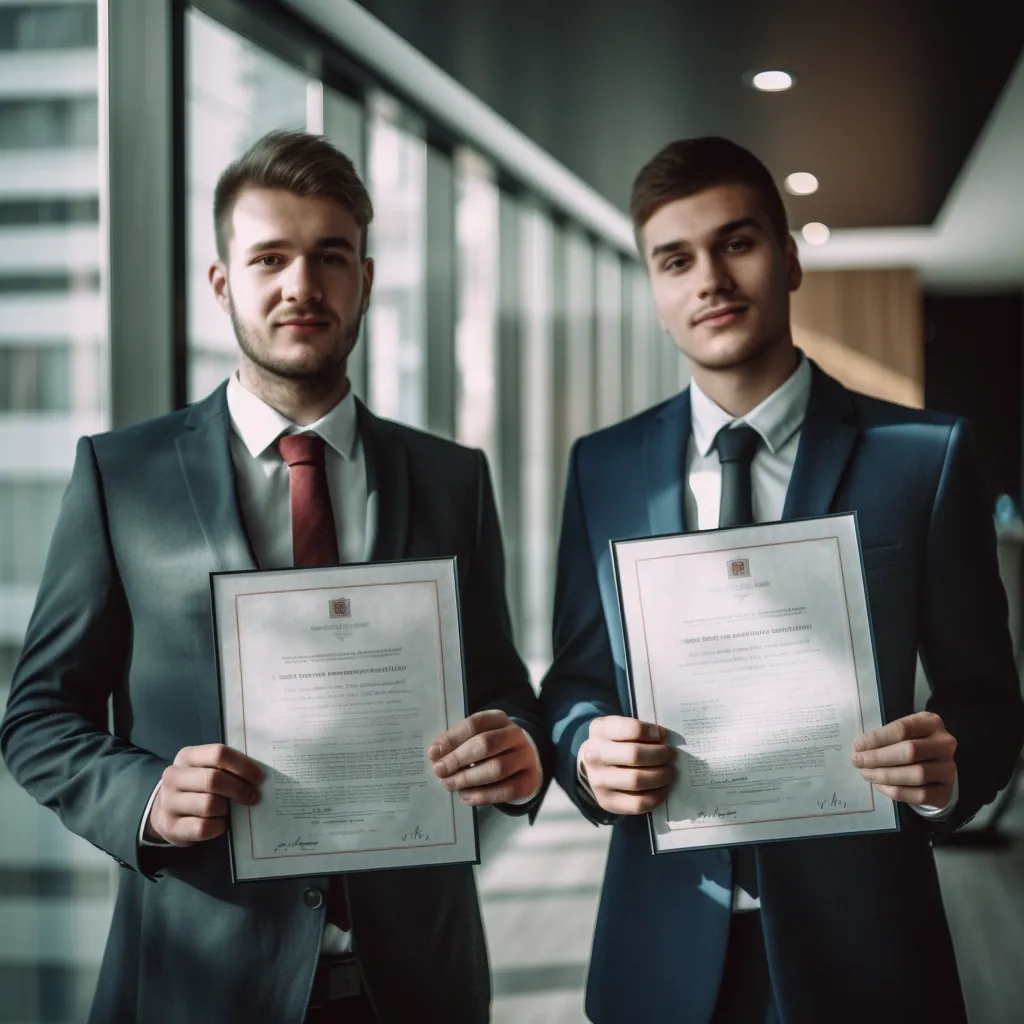 фото бизнесмены с сертификатами